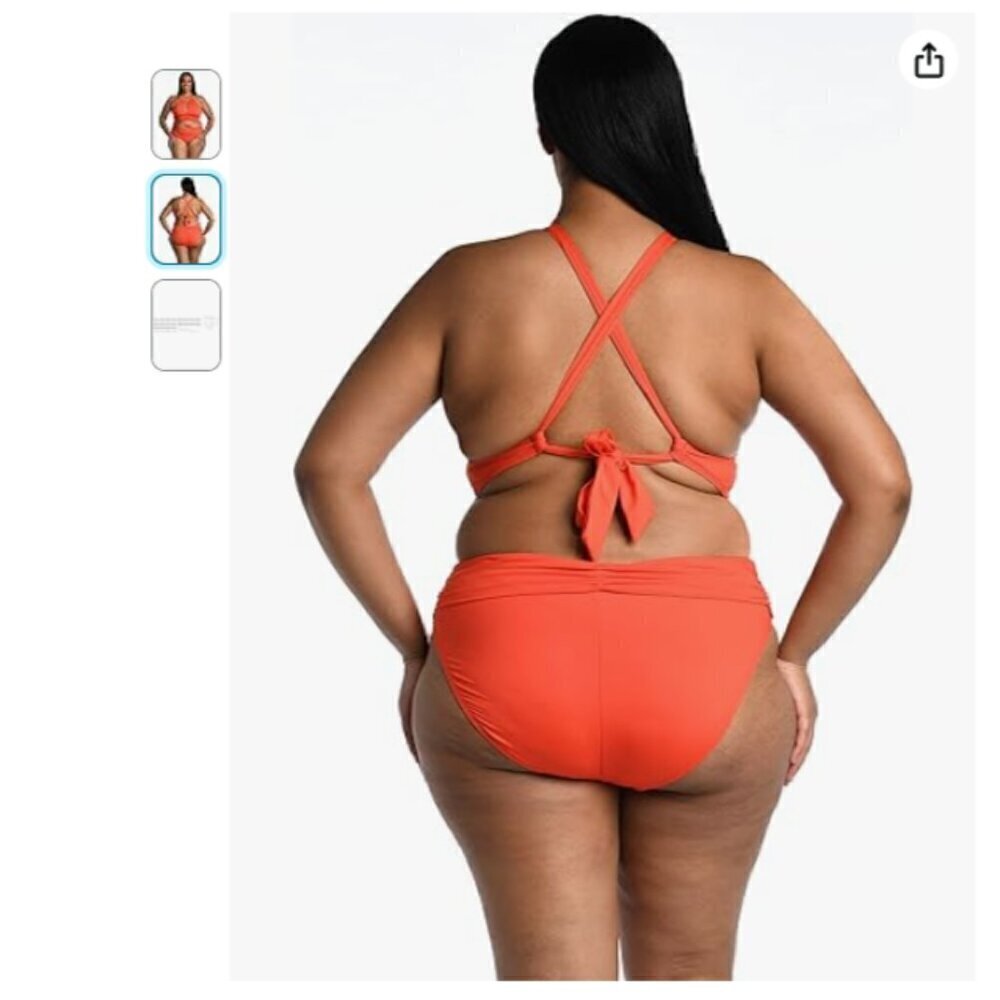 La Blanca Sexy Greek Island Goddess Mid-Rise Orangeade Bikini Set Size 20-22 - Picture 2 of 3